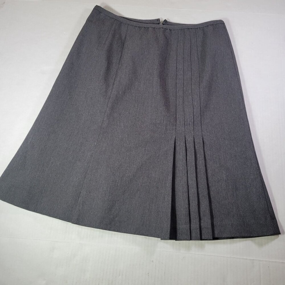 Nanette Lepore Professional Gray A-Line Skirt With Pleated Accent Size 4 - Picture 1 of 6
